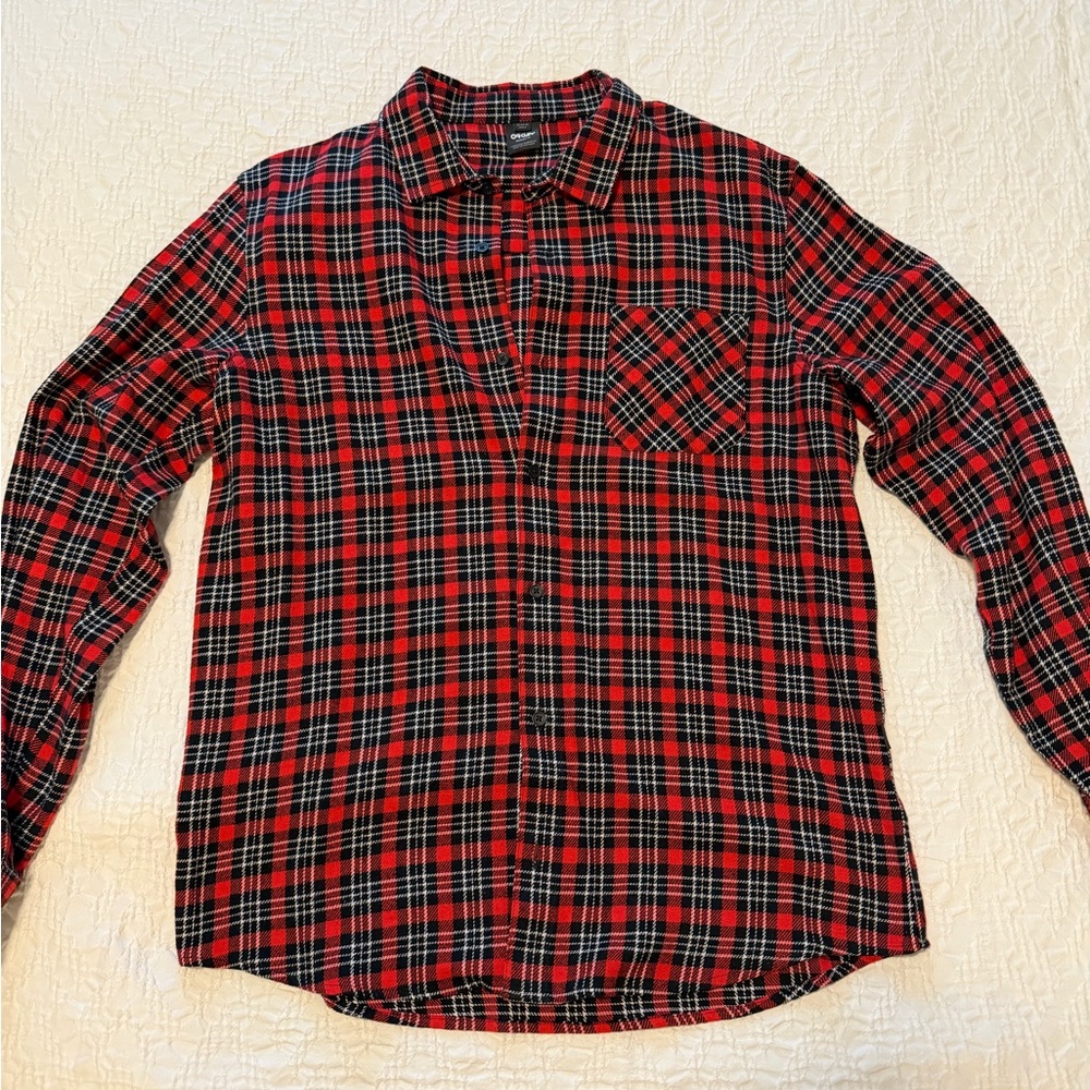 Oakley Red and Black Checkered Men's Shirt